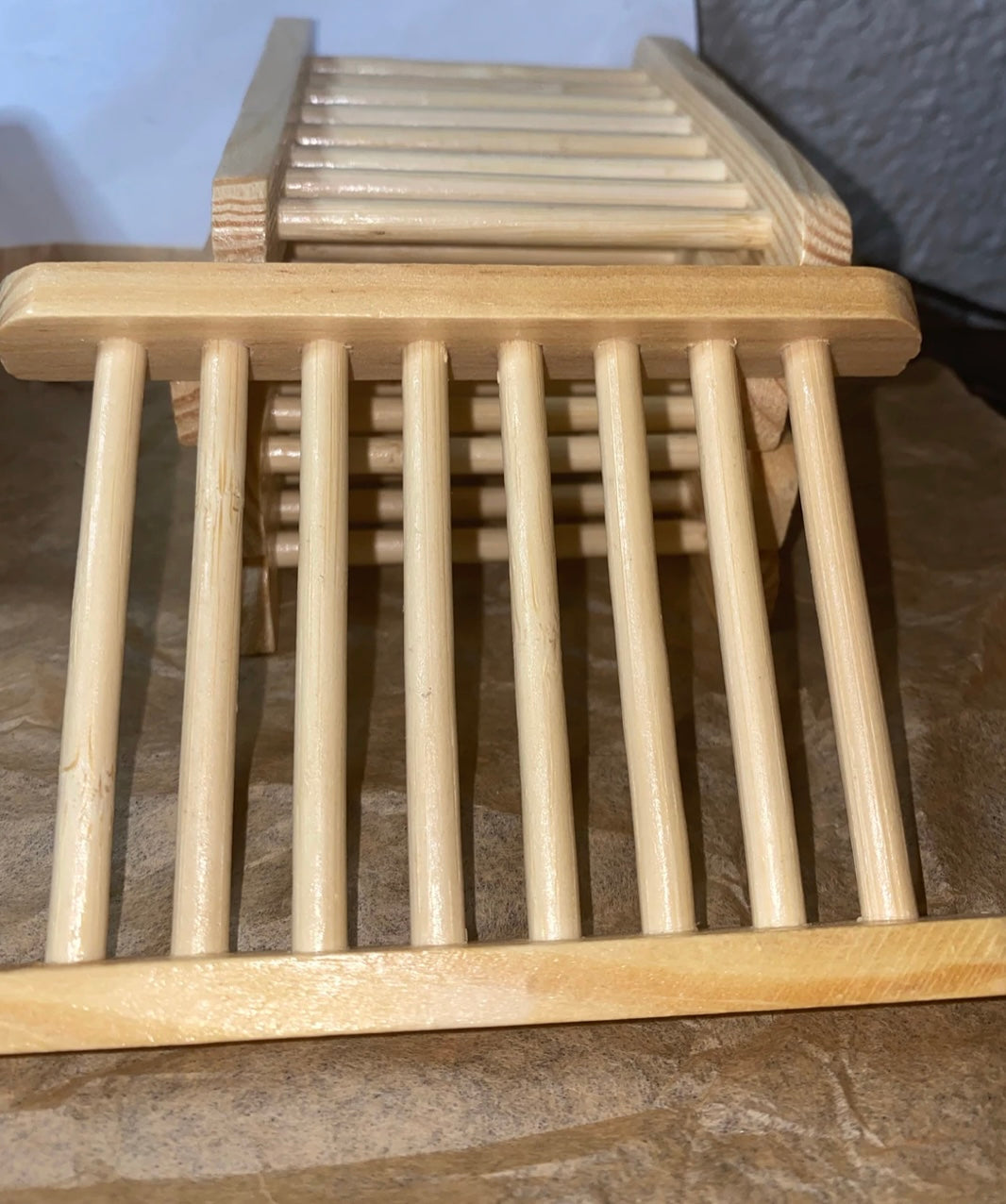 Natural light wood soap tray